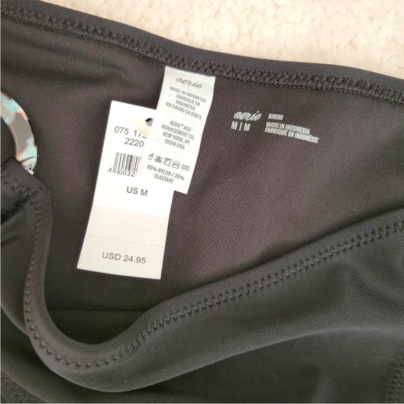 Aerie Bikini Bottoms. Size Medium. Black with detail on hips. Not high rise - Picture 2 of 4